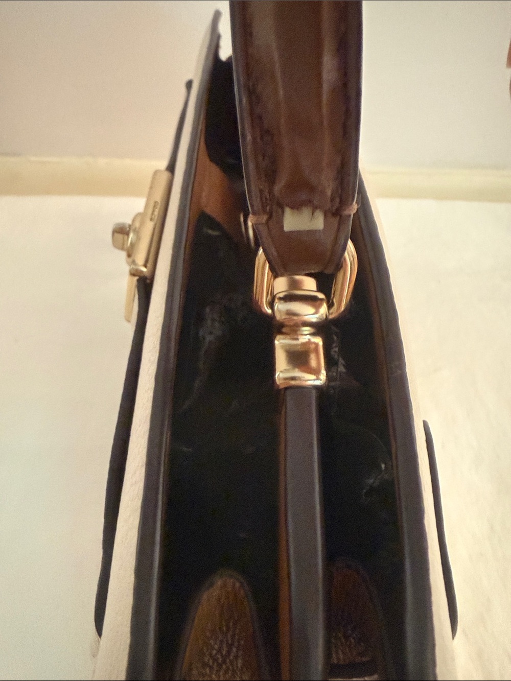 Coach Cream Leather Top-Handle Satchel with Turnlock - Picture 6 of 17